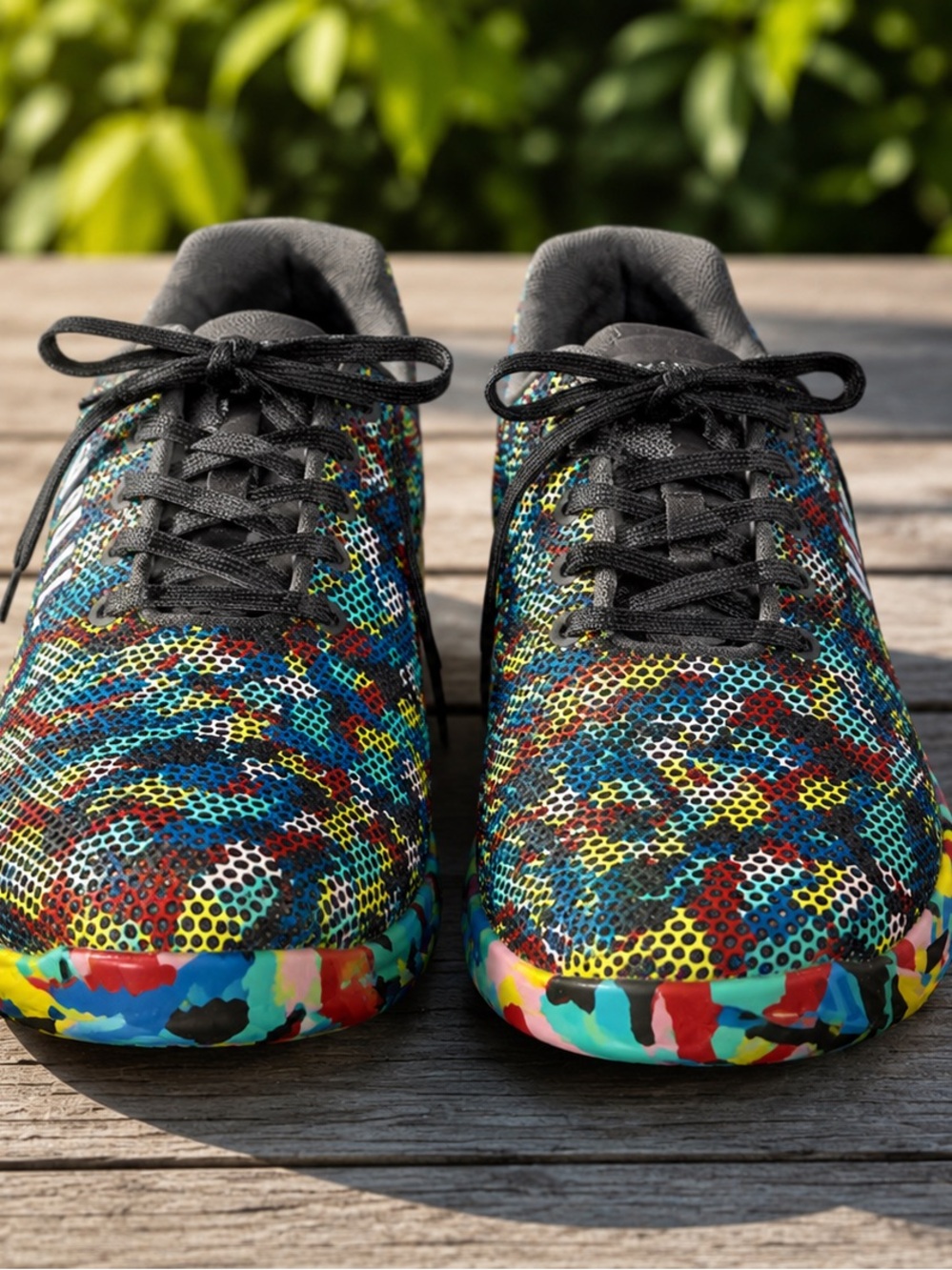 NOBULL Black Multicolor Mosaic Knit Trainers - Picture 3 of 3